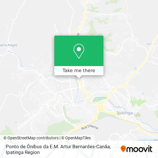 Mapa Ponto de Ônibus da E.M. Artur Bernardes-Canãa