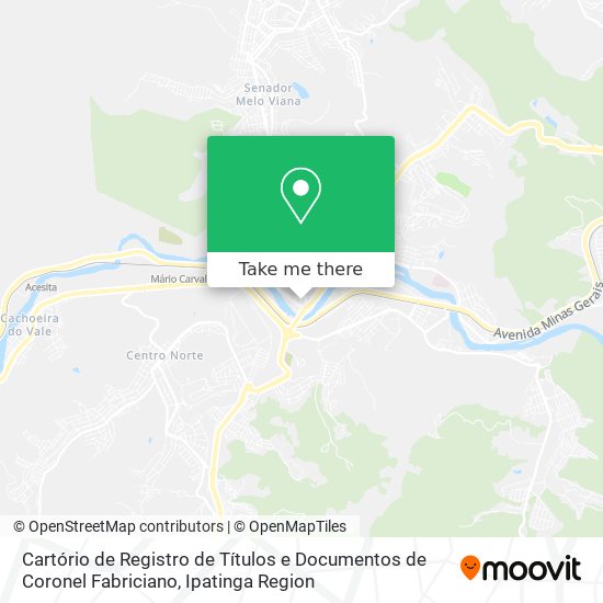 Mapa Cartório de Registro de Títulos e Documentos de Coronel Fabriciano