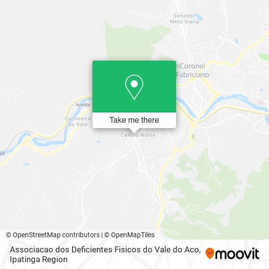 Mapa Associacao dos Deficientes Fisicos do Vale do Aco