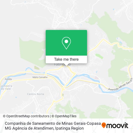 Mapa Companhia de Saneamento de Minas Gerais-Copasa MG Agência de Atendimen