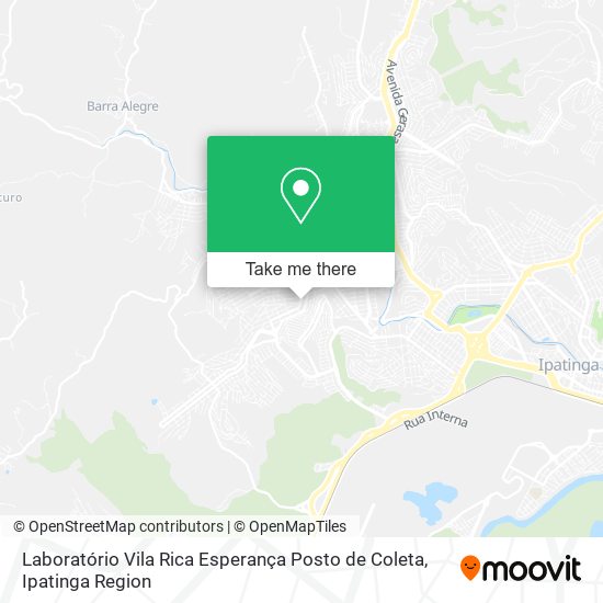 Mapa Laboratório Vila Rica Esperança Posto de Coleta