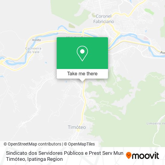 Sindicato dos Servidores Públicos e Prest Serv Mun Timóteo map