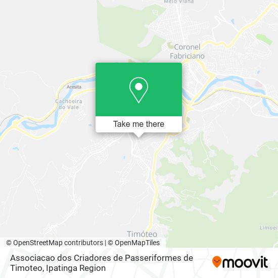 Associacao dos Criadores de Passeriformes de Timoteo map