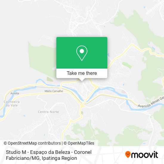 Mapa Studio M - Espaço da Beleza - Coronel Fabriciano / MG