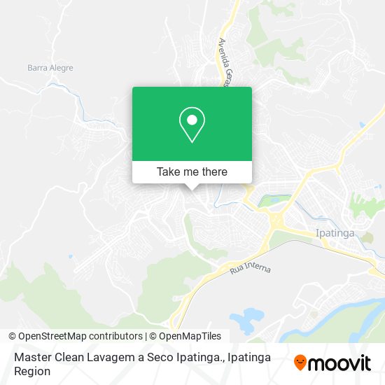 Mapa Master Clean Lavagem a Seco Ipatinga.