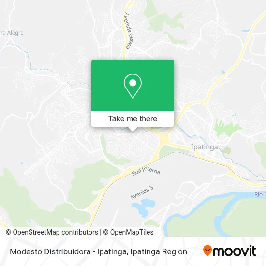 Modesto Distribuidora - Ipatinga map