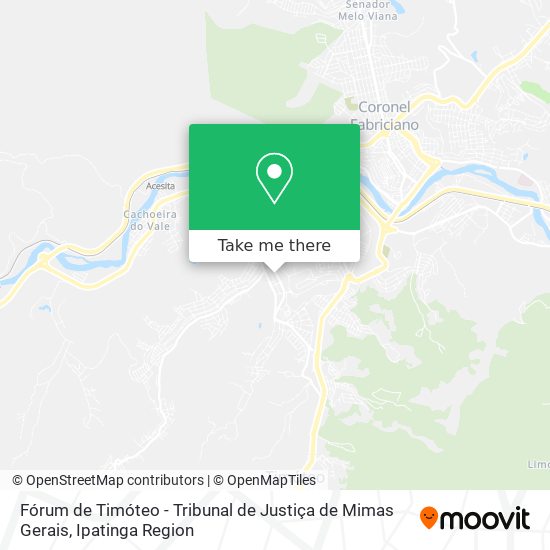 Fórum de Timóteo - Tribunal de Justiça de Mimas Gerais map