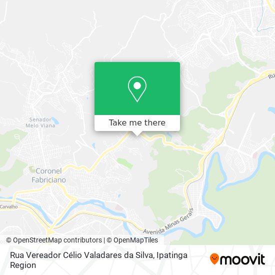 Mapa Rua Vereador Célio Valadares da Silva