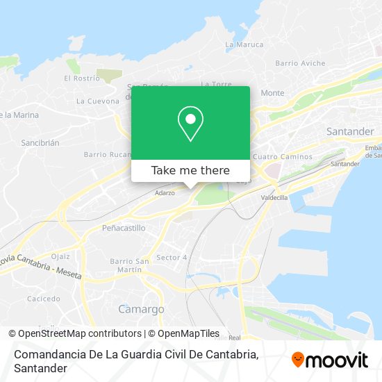 mapa Comandancia De La Guardia Civil De Cantabria