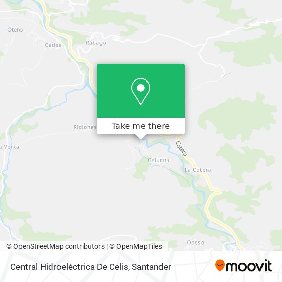 Central Hidroeléctrica De Celis map