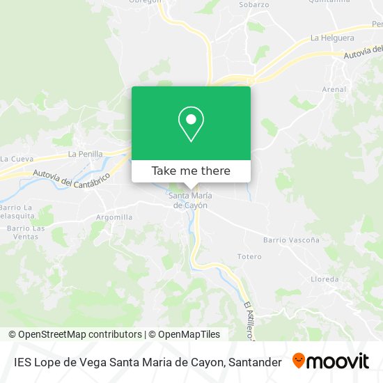 mapa IES Lope de Vega Santa Maria de Cayon