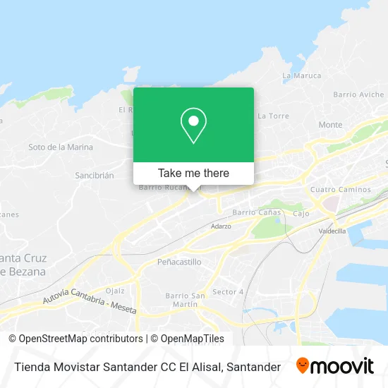 mapa Tienda Movistar Santander CC El Alisal