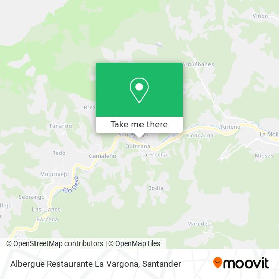 Albergue Restaurante La Vargona map