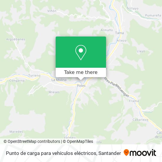 Punto de carga para vehículos eléctricos map
