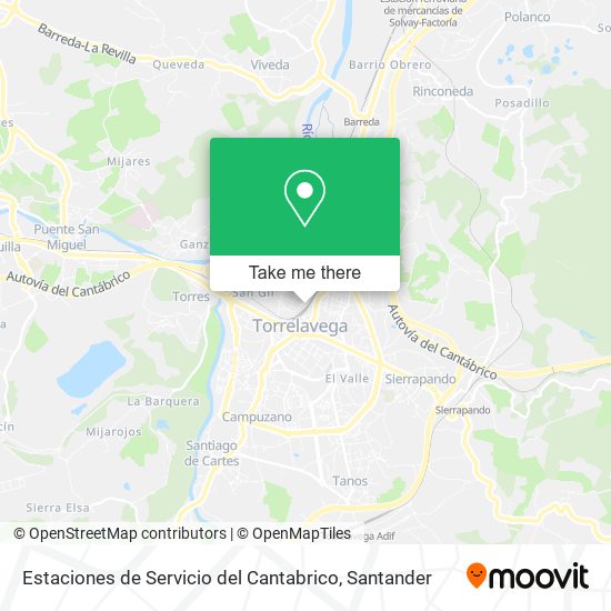 mapa Estaciones de Servicio del Cantabrico