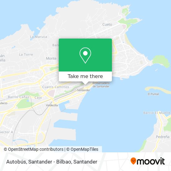 mapa Autobús, Santander - Bilbao