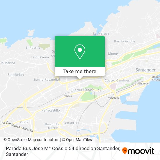 mapa Parada Bus Jose Mª Cossio 54 direccion Santander