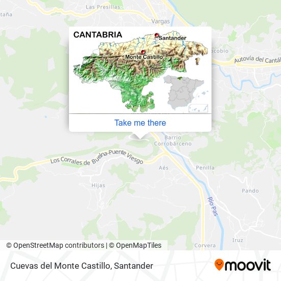 Cuevas del Monte Castillo map