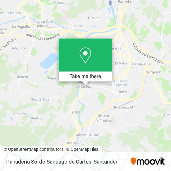 Panadería Sordo Santiago de Cartes map