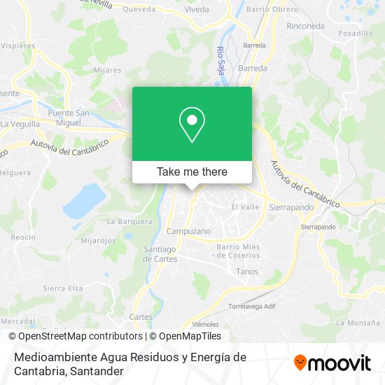 Medioambiente Agua Residuos y Energía de Cantabria map
