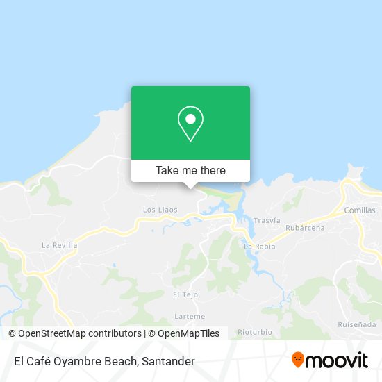 El Café Oyambre Beach map