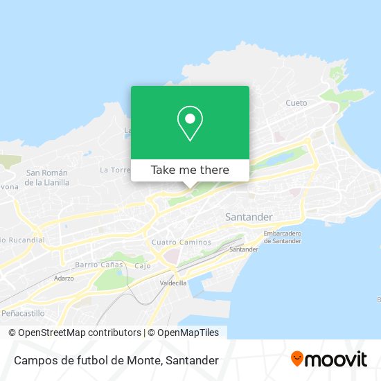 Campos de futbol de Monte map