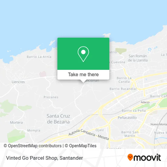 Vinted Go Parcel Shop map