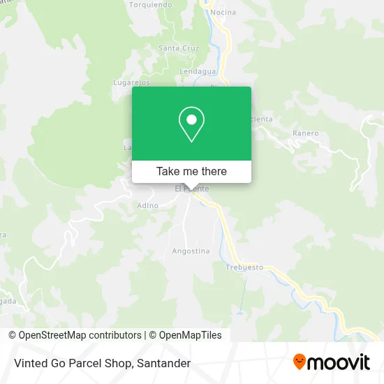 Vinted Go Parcel Shop map