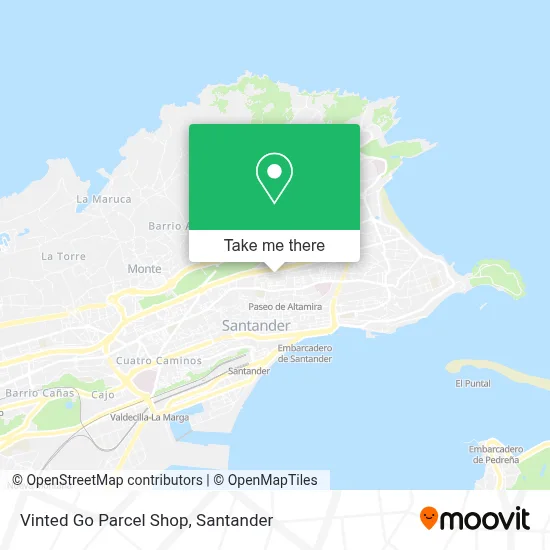 Vinted Go Parcel Shop map