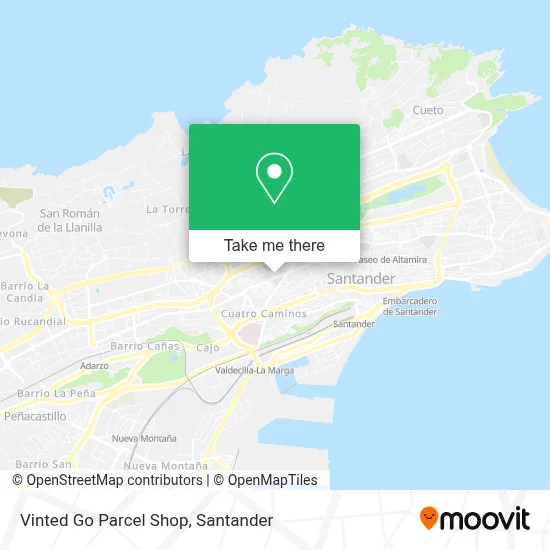 Vinted Go Parcel Shop map