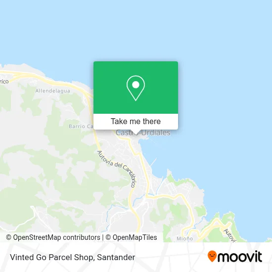 Vinted Go Parcel Shop map