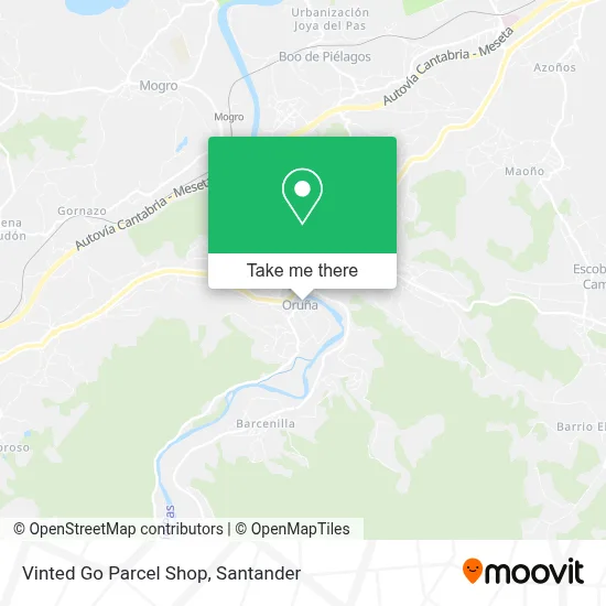 Vinted Go Parcel Shop map