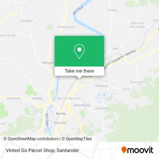 Vinted Go Parcel Shop map