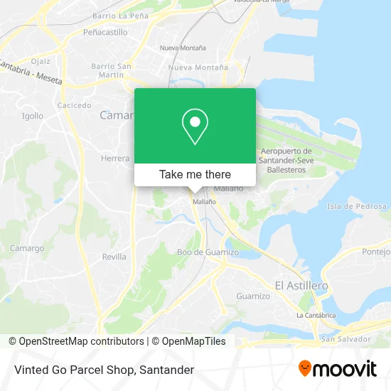 Vinted Go Parcel Shop map