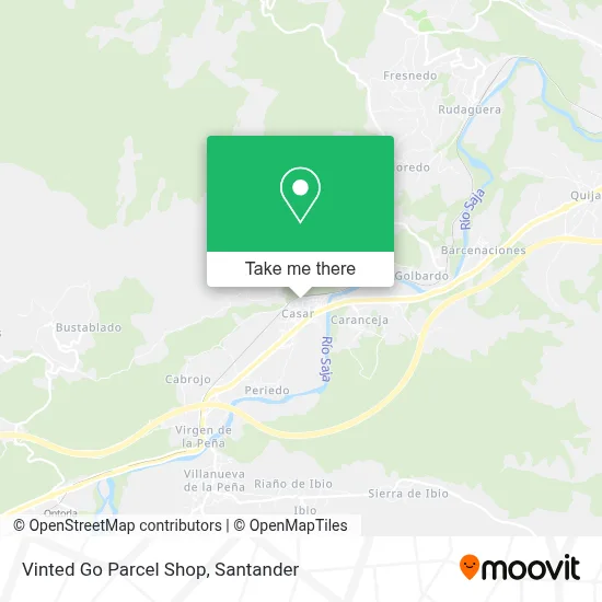 Vinted Go Parcel Shop map