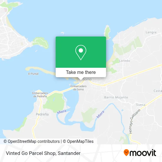 Vinted Go Parcel Shop map