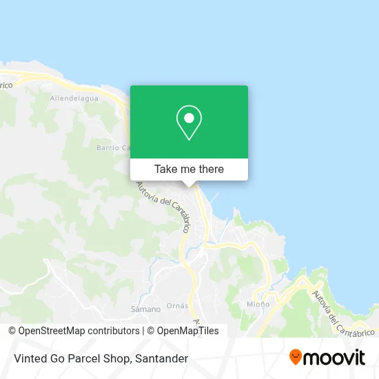 Vinted Go Parcel Shop map