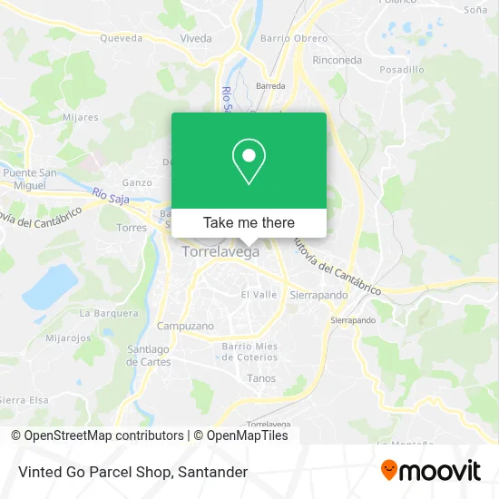 Vinted Go Parcel Shop map