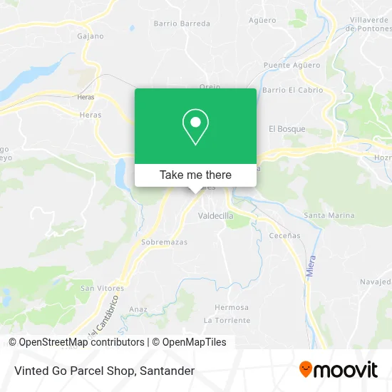 Vinted Go Parcel Shop map