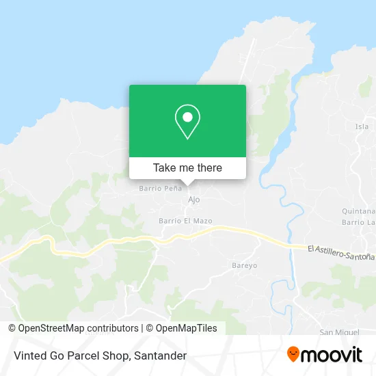 Vinted Go Parcel Shop map