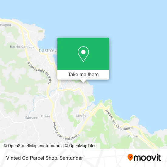 Vinted Go Parcel Shop map