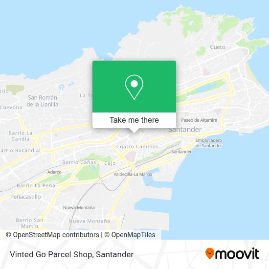 Vinted Go Parcel Shop map