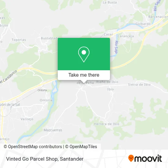 Vinted Go Parcel Shop map