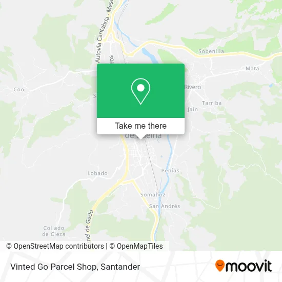Vinted Go Parcel Shop map
