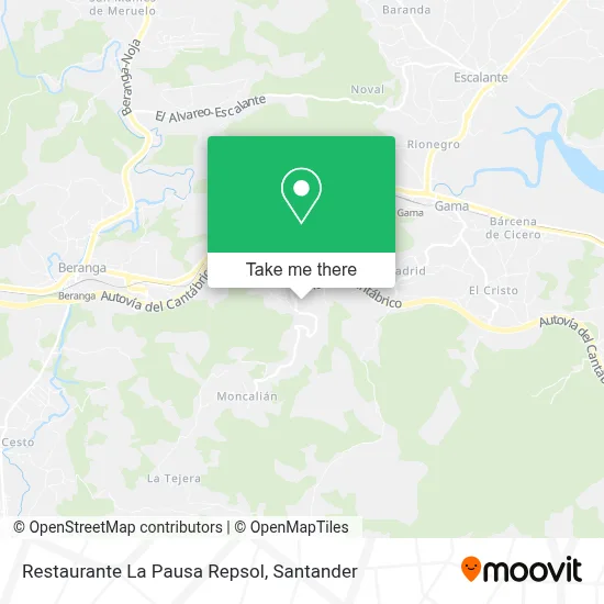 Restaurante La Pausa Repsol map