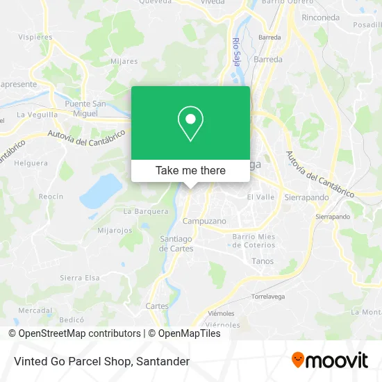 Vinted Go Parcel Shop map