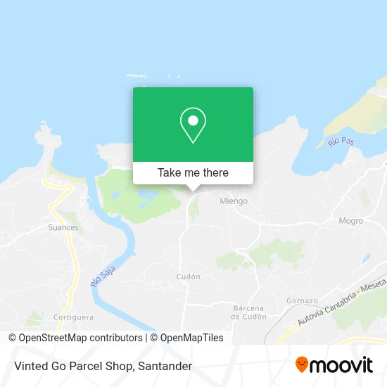 Vinted Go Parcel Shop map