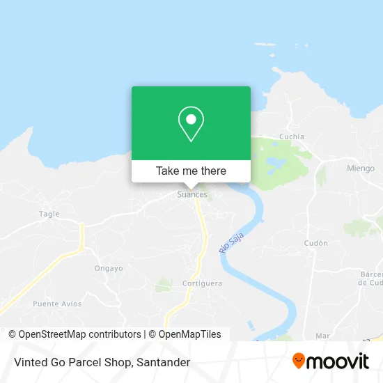 Vinted Go Parcel Shop map