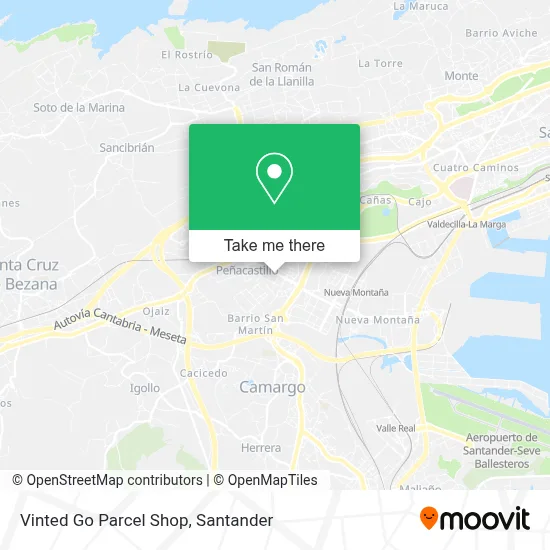 Vinted Go Parcel Shop map