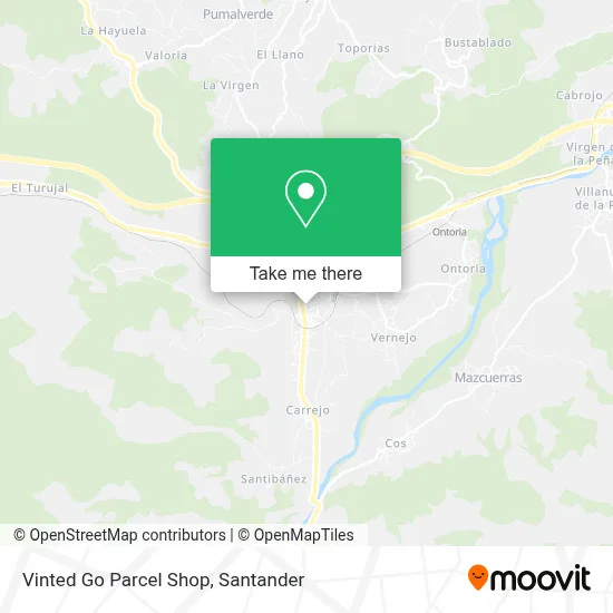 Vinted Go Parcel Shop map